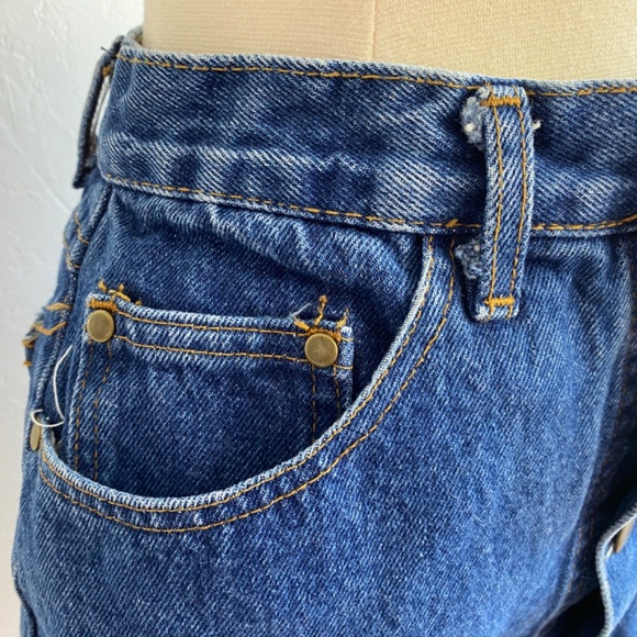 Vintage 90s B Bronson Women Denim Skirt Size 7 Button Front Five Pocket Mini USA - Picture 4 of 11